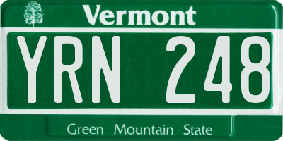 VT license plate YRN248