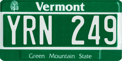 VT license plate YRN249