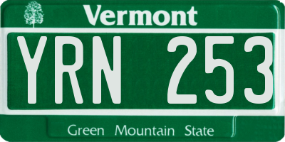 VT license plate YRN253