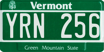 VT license plate YRN256
