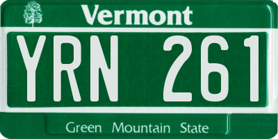 VT license plate YRN261