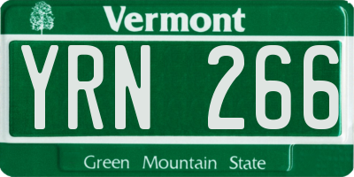 VT license plate YRN266