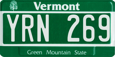 VT license plate YRN269