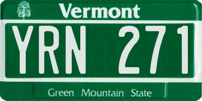 VT license plate YRN271