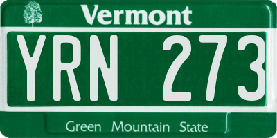 VT license plate YRN273