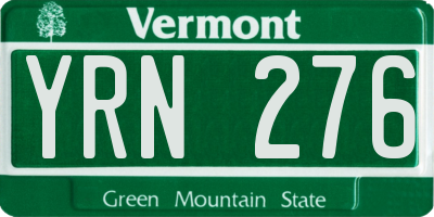 VT license plate YRN276