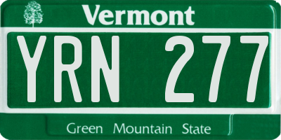 VT license plate YRN277