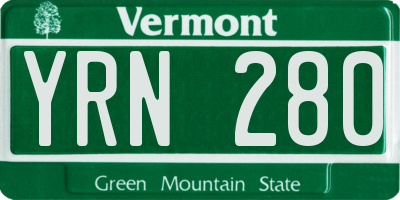 VT license plate YRN280