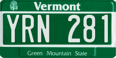 VT license plate YRN281