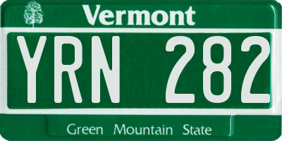 VT license plate YRN282