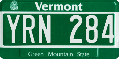 VT license plate YRN284