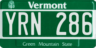 VT license plate YRN286
