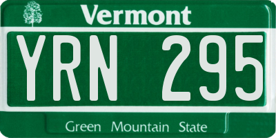 VT license plate YRN295