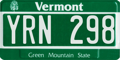 VT license plate YRN298