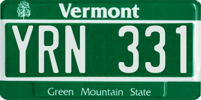 VT license plate YRN331