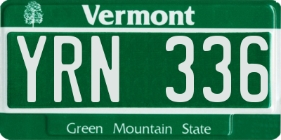 VT license plate YRN336