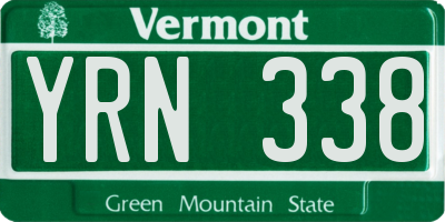 VT license plate YRN338