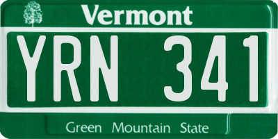 VT license plate YRN341