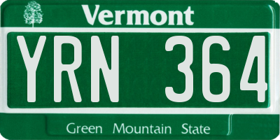 VT license plate YRN364
