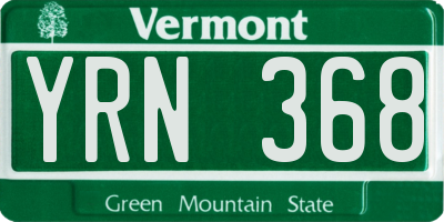 VT license plate YRN368