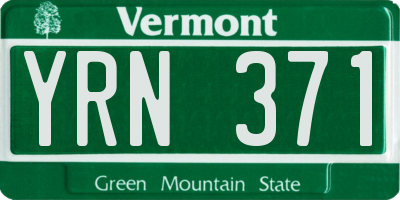 VT license plate YRN371