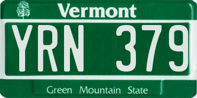 VT license plate YRN379