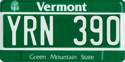 VT license plate YRN390