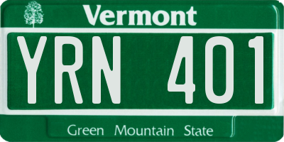 VT license plate YRN401