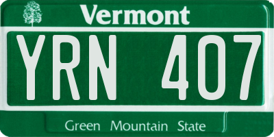 VT license plate YRN407