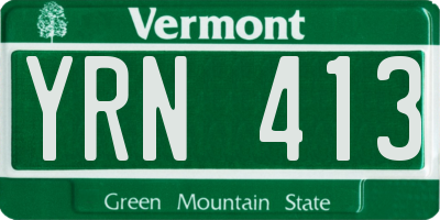 VT license plate YRN413