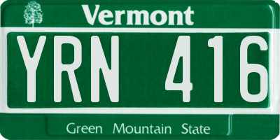 VT license plate YRN416