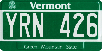 VT license plate YRN426