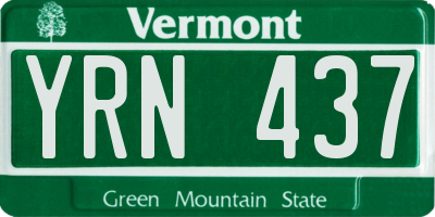 VT license plate YRN437
