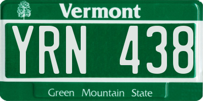VT license plate YRN438