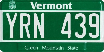 VT license plate YRN439