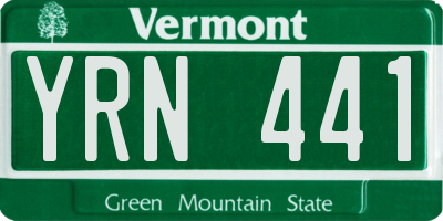 VT license plate YRN441