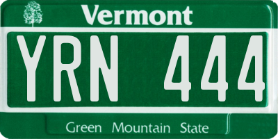 VT license plate YRN444