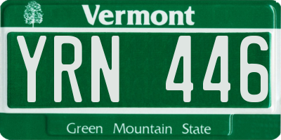VT license plate YRN446