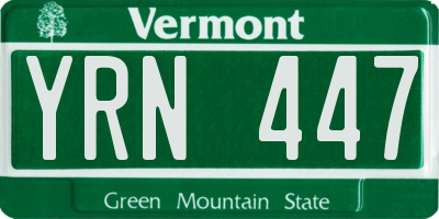 VT license plate YRN447