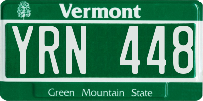 VT license plate YRN448
