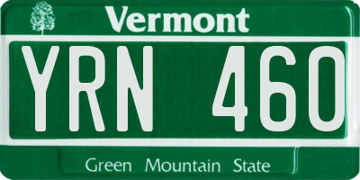 VT license plate YRN460