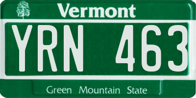 VT license plate YRN463