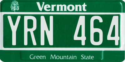 VT license plate YRN464