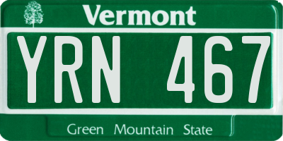 VT license plate YRN467