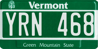 VT license plate YRN468