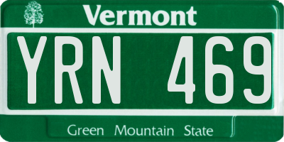 VT license plate YRN469
