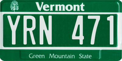 VT license plate YRN471