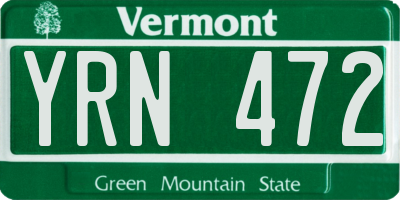 VT license plate YRN472