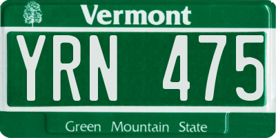 VT license plate YRN475