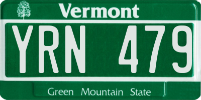 VT license plate YRN479